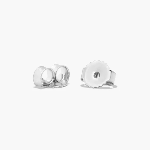 14K White Gold Lab Diamond Stud Earrings - Picture 8 of 8